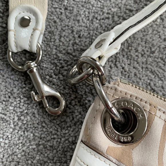 COACH POPPY PURSE BEIGE/CHAMPAGNE NEUTRAL HANDBAG - Picture 3 of 7